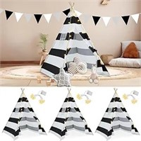 Berlune 3 Set Teepee Tents For Kids 6ft Cotton