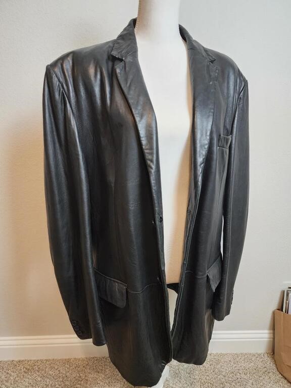 Men's Lot of 2 Claiborne Black Leather Jackets XL
