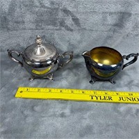 2pc Silver Plated Cream and Sugar Set