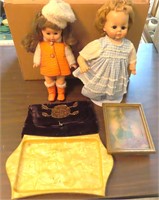 Vintage Dolls, Handbag, Tray, Shadow Box