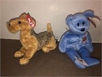 TY Beanie Babies AMERICA and Whiskers