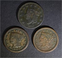 1831 VG, 48 VG & 56 FINE LARGE CENTS