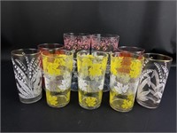 (9) Mixed Vintage Glasses