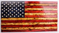 Wood Folk Art US Flag