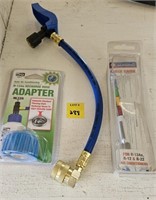 Auto air conditioning recharge hose & adapter, A
