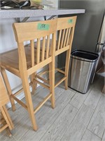 Two Bar Stools And Tv Trays