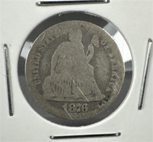 1876-CC Seated Liberty Silver Dime