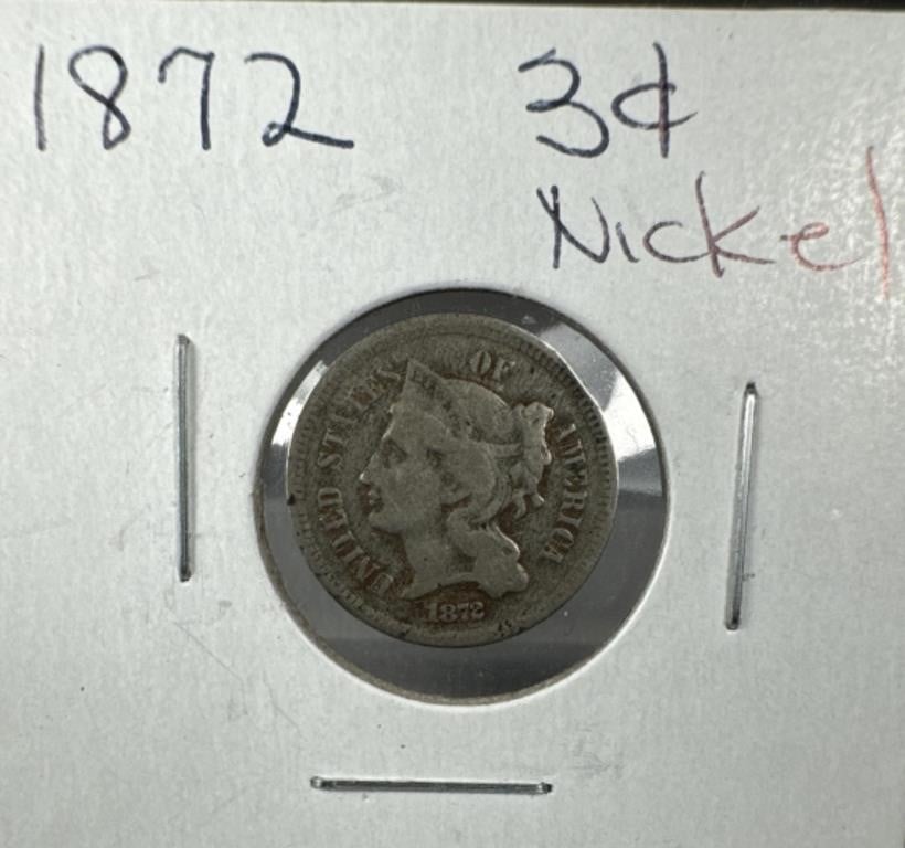 1872 Silver Three-Cent Nickel