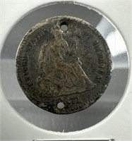 1871 Silver Half-Dime (Holed)