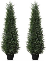 NEW $130 (4ft) Artificial Topiary Cedar Tree 2Pack