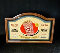 HOME THEATER MOVIE POPCORN WOOD SIGN 3D