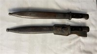 2 Military Bayonets w/ Sheaths