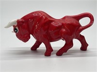 Vintage Red Ceramic Bull 7.5in L x 4in T