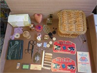 Vintage sewing needles, pin cushions, Bonr needle