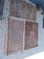3 old wool rugs