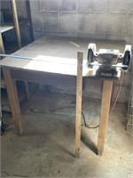 Wooden Table with Grinder - 30t x 36w x 36d