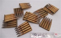 (55) Rounds of 8mm/8x57 on stripper clips.