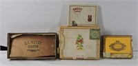 3 Vintage Cigar Boxes 1 Cigarette Box