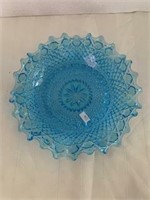Blue Fluted Edge Glass Tray