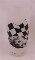 1976 Ayr-Way Indy car frosted glass tumbler -
