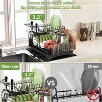 RIOUSERY DISH DRYING RACK 2TIER LARGE DISH RACK