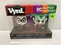 DC superheroes Harley Quinn, and the Joker Funko