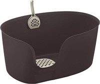 Richell PAW TRAX High Wall Cat Litter Box with Sco