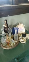 Vintage perfume bottles and miscellaneous