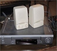 Sony VHS player, and media speakers.