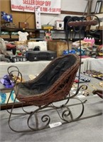 Wicker and Wrought Iron Sleigh