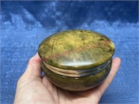 Vtg Italy alabaster trinket box (hinged lid)