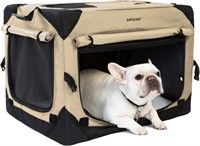 26" Beige Collapsible Dog Crate