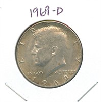 1969-D Kennedy Half Dollar - 40% Silver