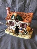 Lighted Ceramic Fall House