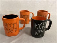 4 Rae Dunn Halloween Coffee Mugs