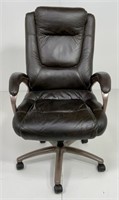 Office chair by Lane, dark brown leather, pillow