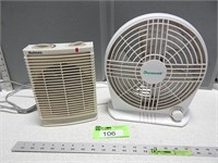 Small heater and a fan