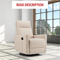 Swivel Glider Recliner  Beige  Large Footrest