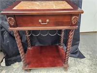 Wine cart 1 drawer.  On casters.   34" H x 25" W