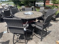 New 7pc sunbrella patio table and chairs with