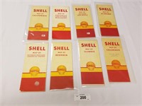 Selection of 8 Vintage 40's & 50's Shell Oil Road