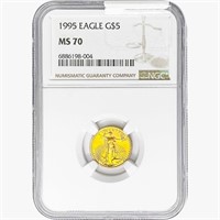 1995 $5 1/10oz. Gold Eagle NGC MS70