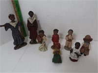 8 Vintage Figurines, 1 w/ Broken Arm, 6 Holcombe