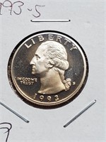 1993-S Clad Proof Washington Quarter