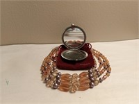 Mirror Compact w Necklace