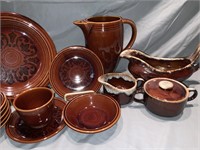 VTG Hull Pottery Large Gravy Boat Brown Drip