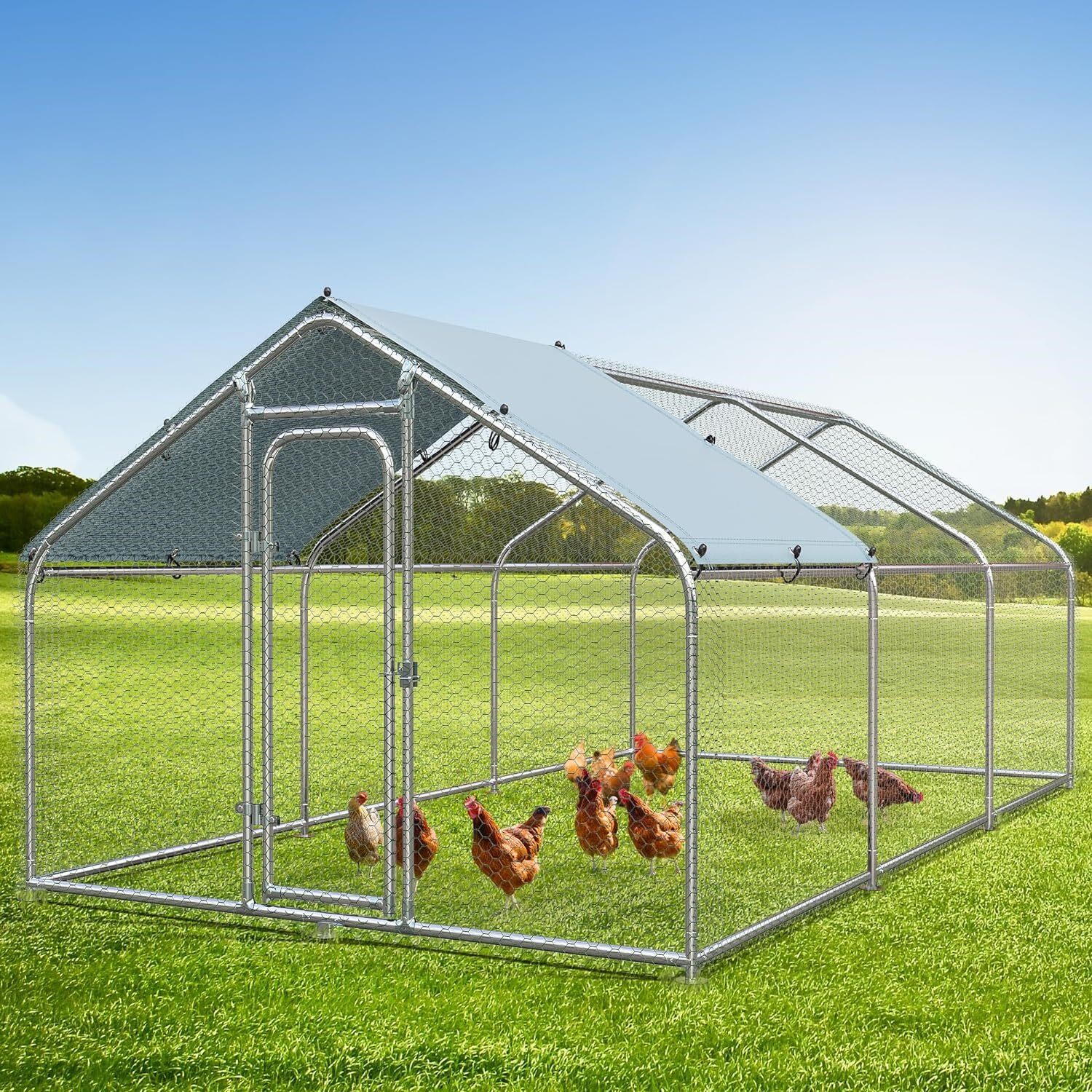YITAHOME Large Metal Chicken Coop 19.68'L