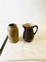 2pcs stoneware pitcher and vase