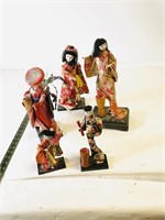 5pcs Japanese Ningyo Geisha Dolls