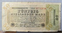 1923 German banknote